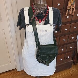 Vintage Medium Lee White Denim Overall SKIRT